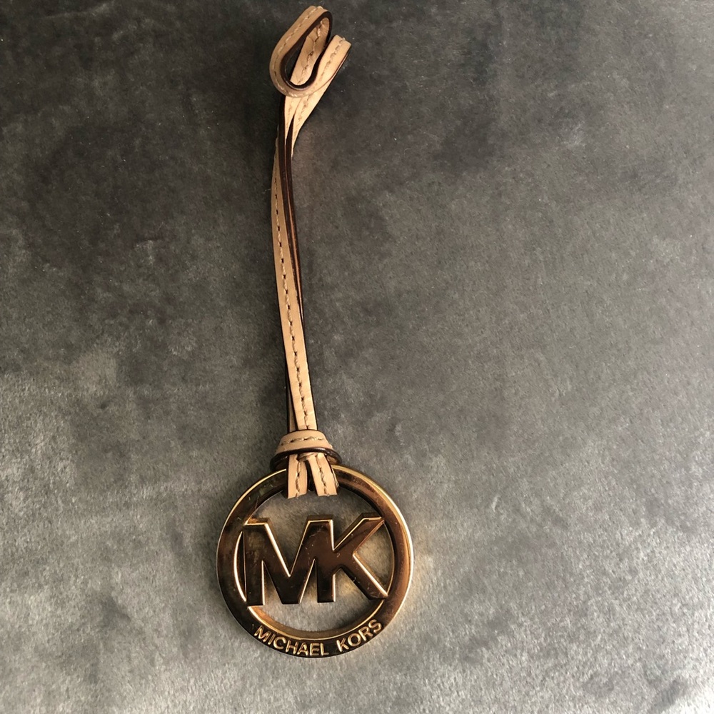 MICHAEL KORS | Gold & Tan Keychain Fob